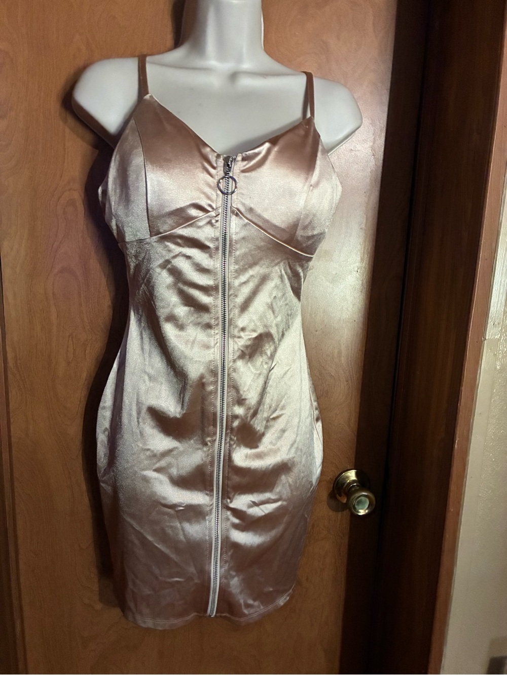 Haute Monde Satin Slip Dress in Blush Pink